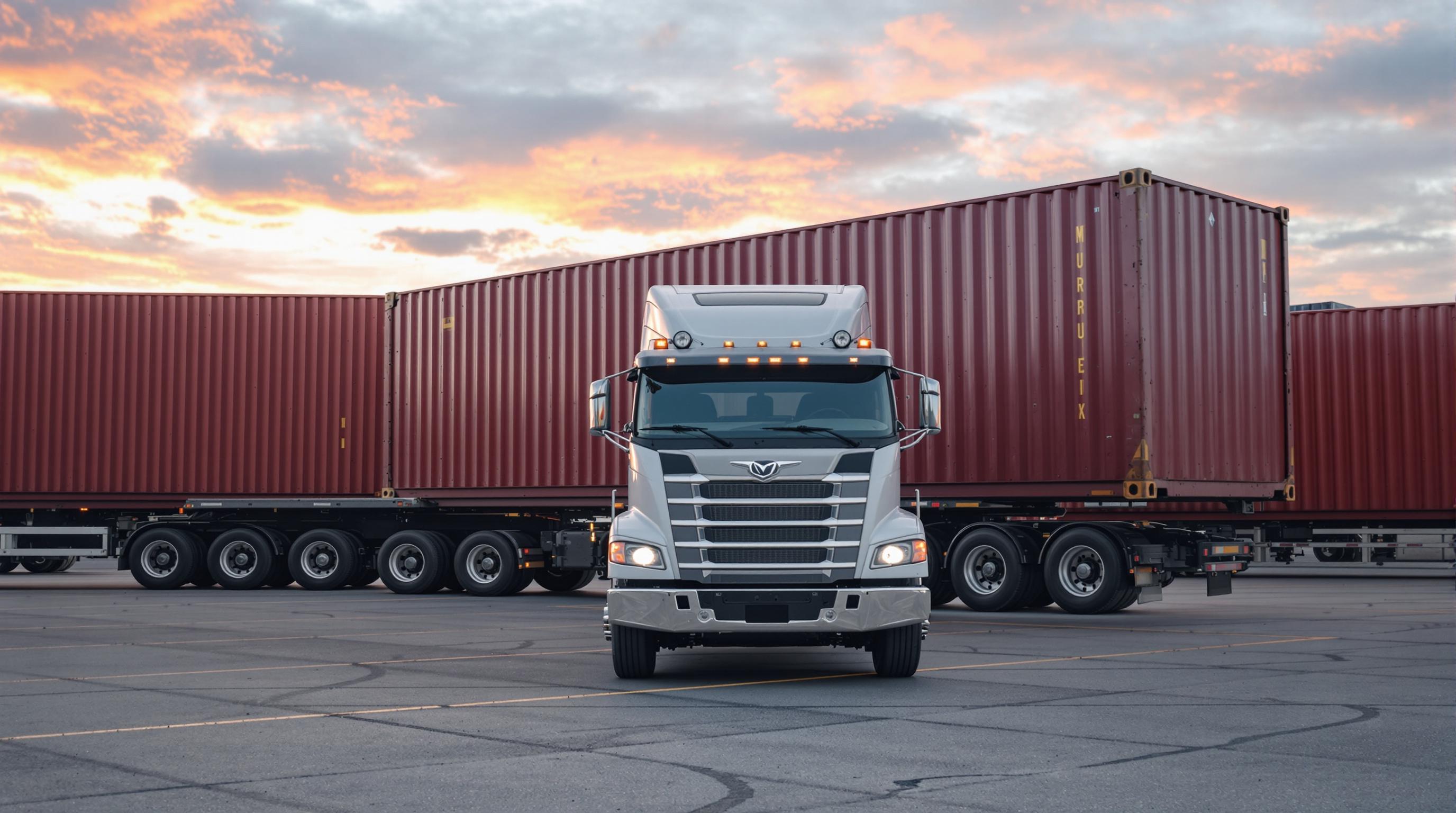 L'Art de la Manœuvre des Camions avec des Conteneurs sur Pieds